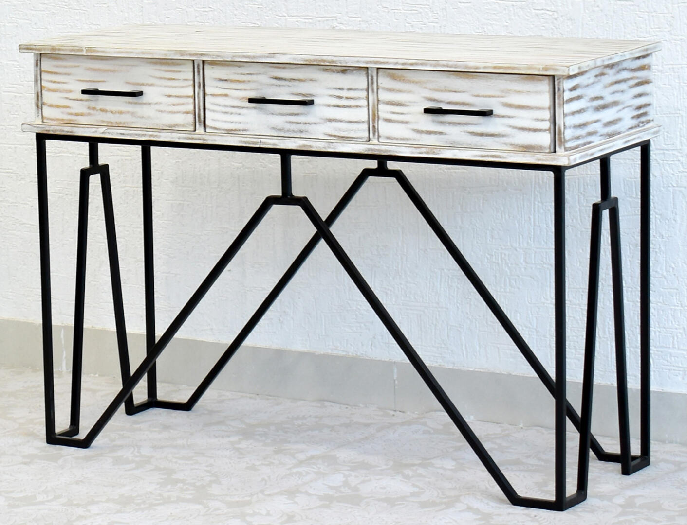 CASINO Console Hall Table-Rustic White